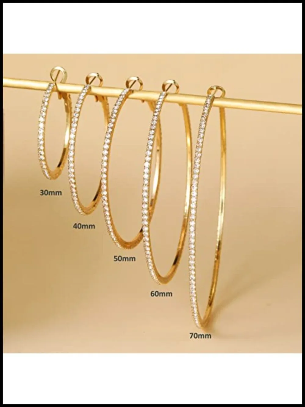 Sterling Silver Cubic Zirconia Hoop Earrings Sparkly Rhinestone Hoops for Women